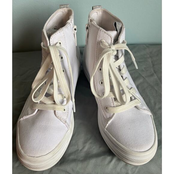 Keds High Top Sneakers Lace Up Confetti Smiley Face Girl's Size 1 - Picture 2 of 11